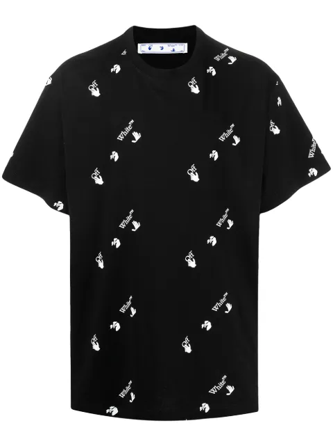 Off-White Swimming Man logo-print T-shirt Black OMAA038R21JER0101001