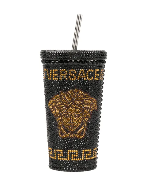 Versace Home Medusa crystal-embellished travel cup Black ZTMUG0001ZAL00001