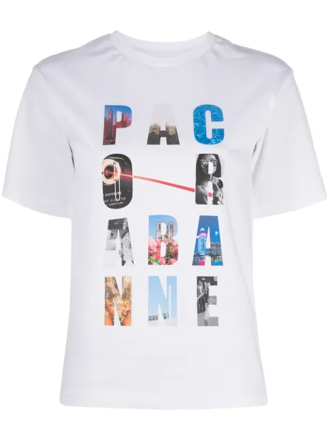 Rabanne logo print T-shirt White 21PJTE043CO0378