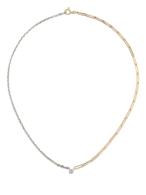 Yvonne Léon 18kt white and yellow gold necklace Silver COLLSOLITAIREDIAGMBICOBOJ
