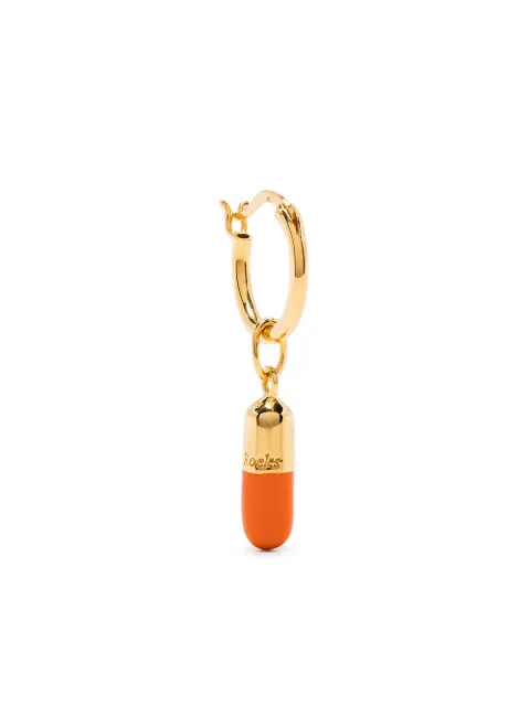 True Rocks single pill hoop earring Gold PILLHOOPEARRINGGOLDANDORANGEWOMEN