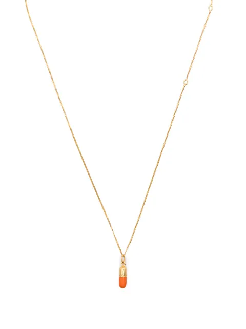 True Rocks Mini Pill Pendant Necklace Gold NEWMINIPILLPENDANTREDANDGOLDWOMEN