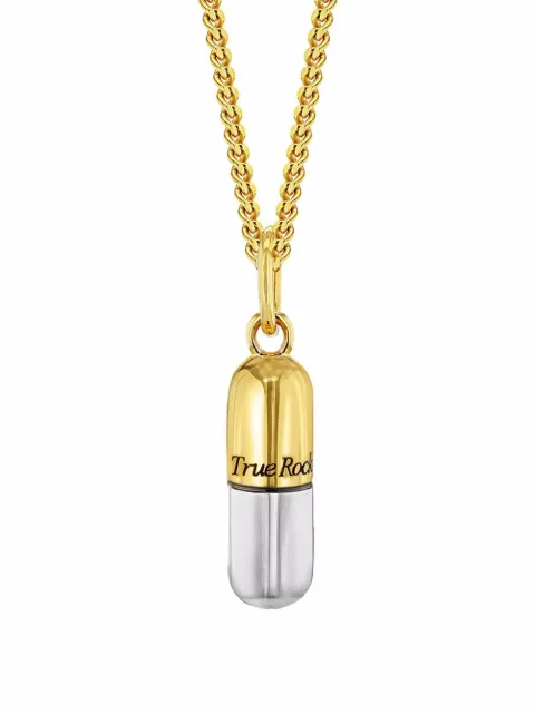 True Rocks mini pill pendant necklace Gold NEWMINIPILLPENDANTTWOTONEGOLDANDSILVERWOMEN