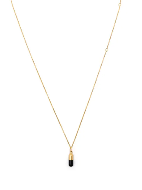 True Rocks pill pendant necklace Gold NEWMINIPILLPENDANTBLACKANDGOLDWOMEN