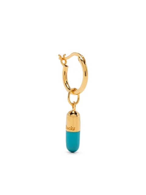 True Rocks single pill hoop earring Gold GOLDTURQUOISEPILLSTUDEARRINGSINGLEWOMEN