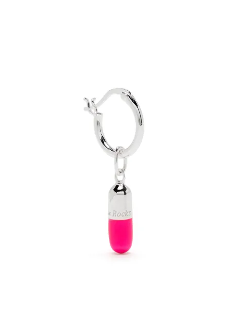 True Rocks single mini pill hoop earring Silver NEONPINKSILVERMINIPILLHOOPEARRINGWOMEN
