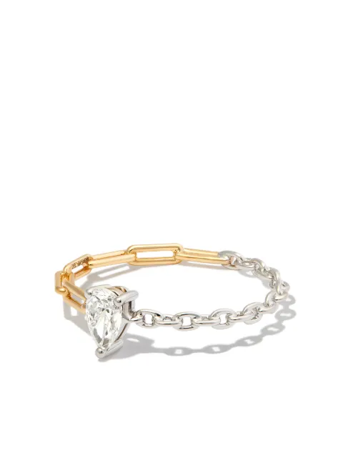 Yvonne Léon 18kt yellow and white gold diamond ring Gold BGSOLITPOIRDIAGMBICOBOJ