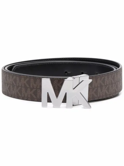 Michael Kors logo-print leather belt Brown 39H9LBLY1U