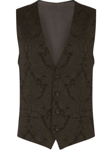 Dolce & Gabbana floral jacquard single-breasted waistcoat Black J7001TFJRC9