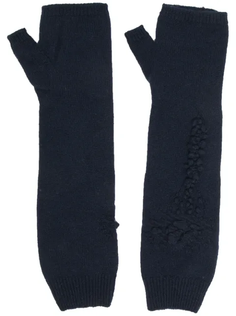 Barrie cashmere fingerless gloves Blue A00C30816