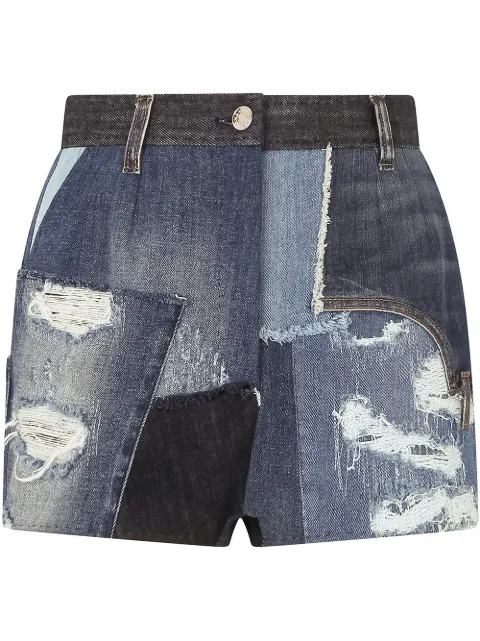 Dolce & Gabbana distressed patchwork denim shorts Blue FTBVJDGDY73