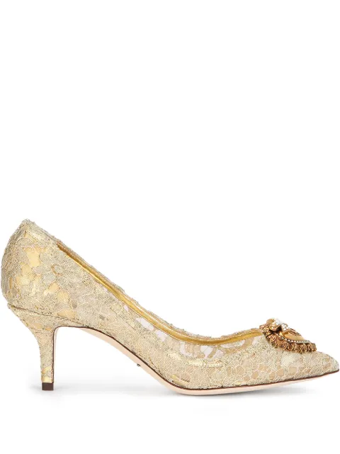 Dolce & Gabbana embellished lace pumps Gold CD0066AY637