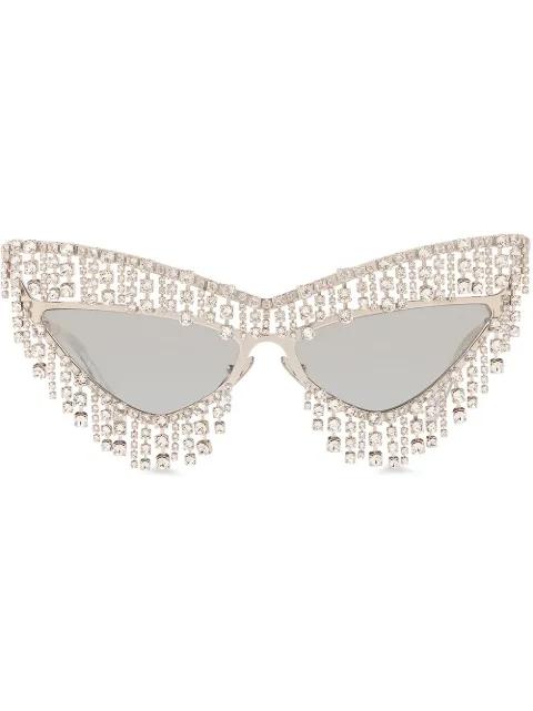 Dolce & Gabbana Eyewear crystal-embellished cat-eye sunglasses Silver VGCRRNVIB03