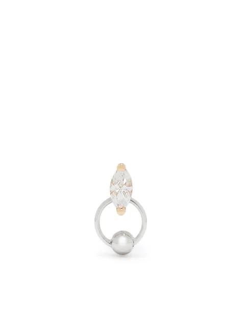 Delfina Delettrez 18kt yellow gold diamond Two in One piercing earring Gold TIO5013A