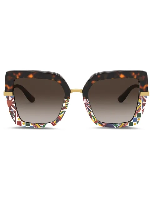 Dolce & Gabbana Eyewear printed square-frame sunglasses Brown VG437BVP813
