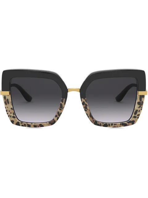 Dolce & Gabbana Eyewear Half Print square-frame sunglasses Black VG4373VP48G