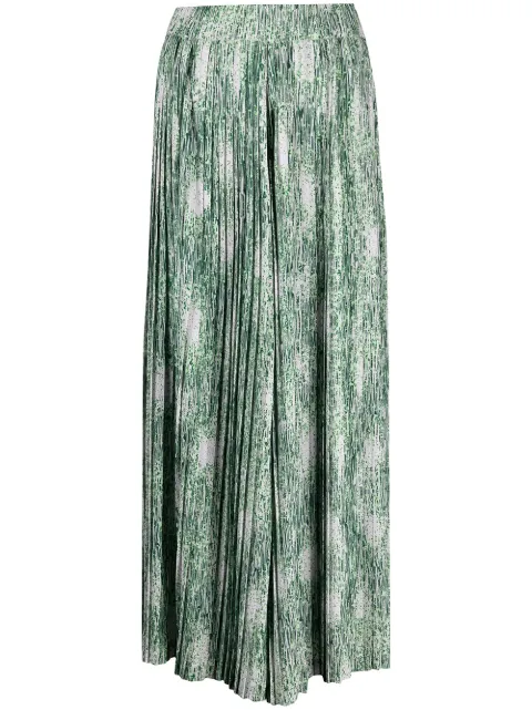 Henrik Vibskov Jelly plisse palazzo trousers Green SS21F522