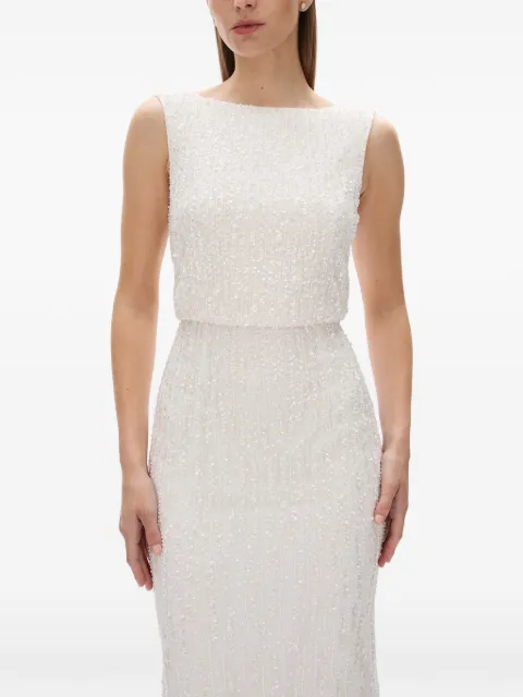 Rachel Gilbert Ava sequin-embellished maxi dress Silver 21RRG60893
