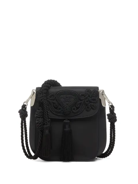 Prada embroidered logo shoulder bag Black 1BD259VPOW2A6S