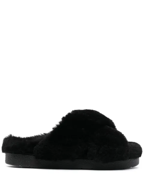 Inuikii shearling slip-on sandals Black 70104331