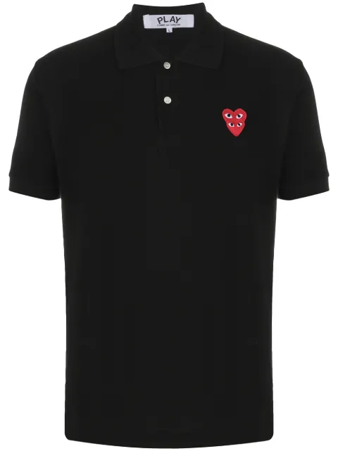 Comme Des Garçons Play layered logo polo shirt Black P1T290