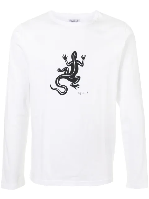 agnès b. Coulos lizard-print T-shirt White EA64SF64