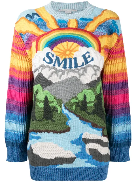 Stella McCartney Kind intarsia jumper Blue 602887S2238