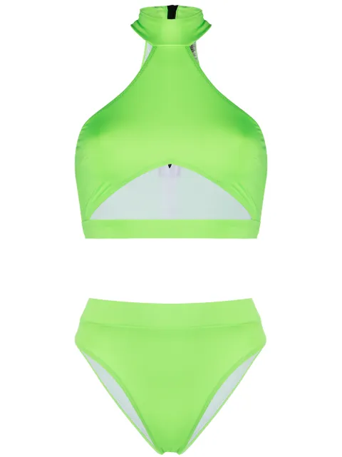 Noire Swimwear Bahamas cut-out two-piece bikini Green NSW168