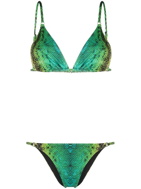 Noire Swimwear Snake Tanning bikini Green NSW166
