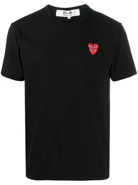 Comme Des Garçons Play heart-embroidered crew-neck T-shirt Black P1T288