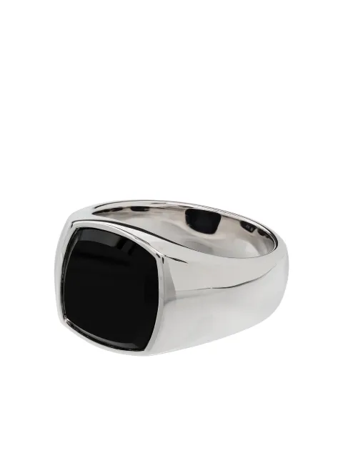 Tom Wood onyx square signet ring Silver 100943