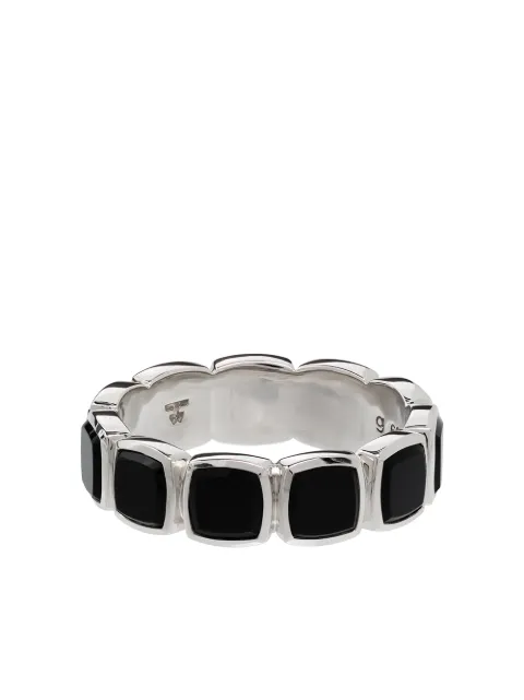 Tom Wood onyx embellished band ring Silver 100776
