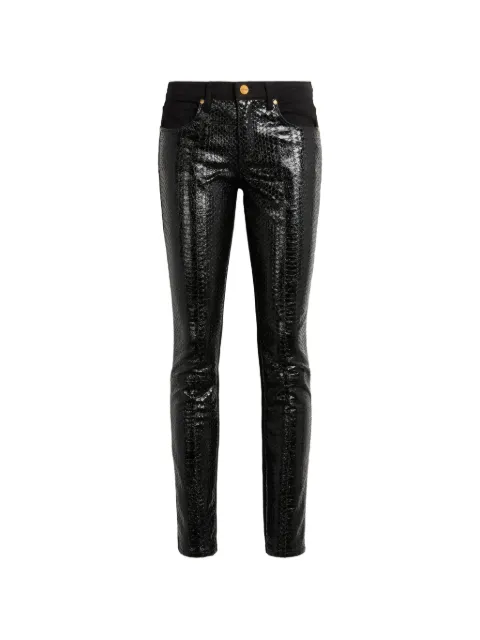 Roberto Cavalli snake-effect jeans Black MQJ212DN003