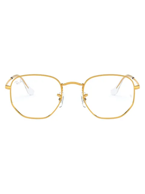 Ray-Ban round-frame glasses Gold 0RX6448