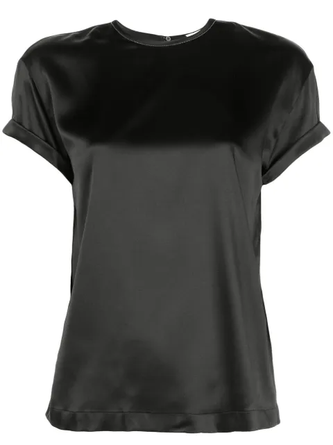 Brunello Cucinelli silk crew-neck T-shirt Black M0C59DE310C101