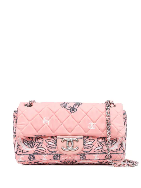 CHANEL Pre-Owned 2008 quilted floral print shoulder bag Pink ENCHA0089