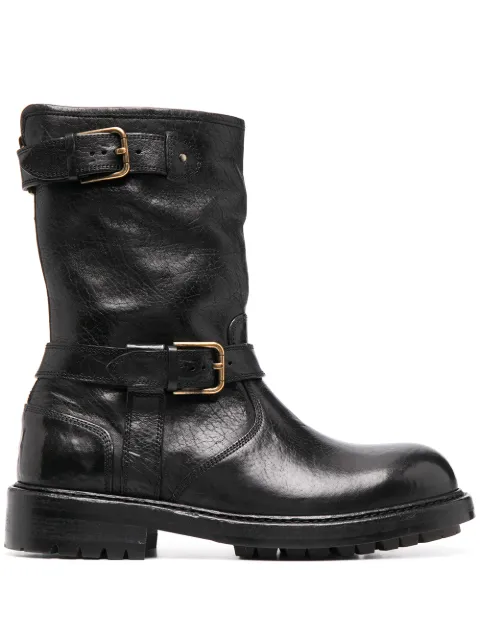 Dolce & Gabbana Horseride biker-style boots Black A70032AW352