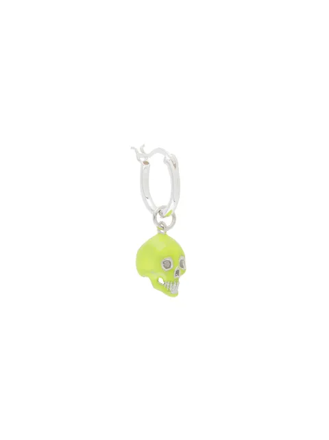 True Rocks skull-drop hoop earring Silver NEONGREENSILVERSKULLHOOPEARRING