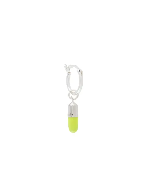 True Rocks Mini Pill hoop earring Silver NEONGREENSILVERMINIPILLHOOPEARRING