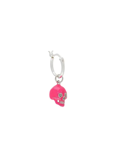 True Rocks skull-drop hoop earring Silver NEONPINKSILVERSKULLHOOPEARRING