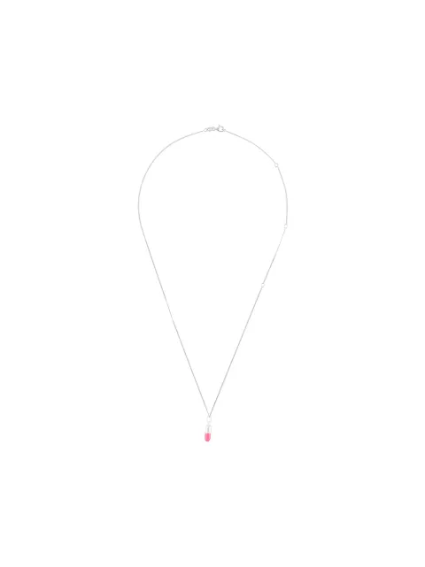 True Rocks mini pill pendant necklace Silver NEONPINKSILVERMINIPILLNECKLACE