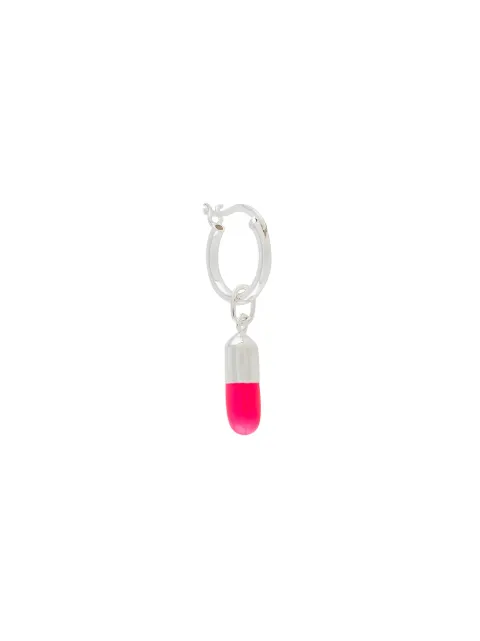 True Rocks Mini Pill hoop earring Silver NEONPINKSILVERMINIPILLHOOPEARRING