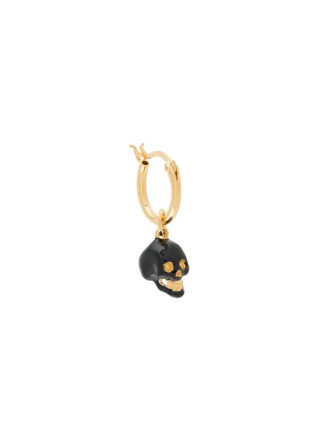 True Rocks skull hoop single earring Gold NEWBLACKGOLDSKULLHOOPEARRING