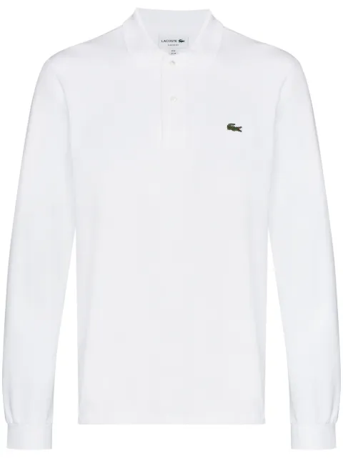 Lacoste logo-patch long-sleeve polo shirt White L1312