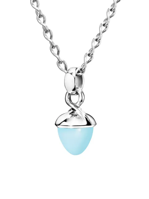 TAMARA COMOLLI 18kt white gold Aqua Chalcedony Flamenco pendant White PMBCHAQWG