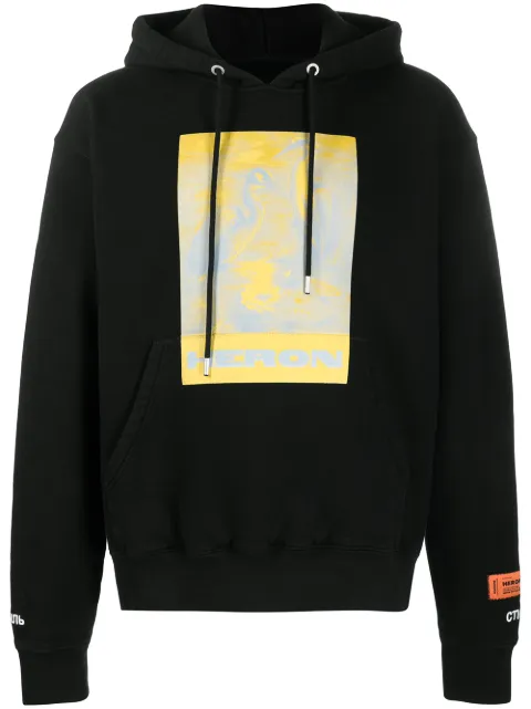 Heron Preston Litho organic cotton hoodie Black HMBB015R21JER0021018