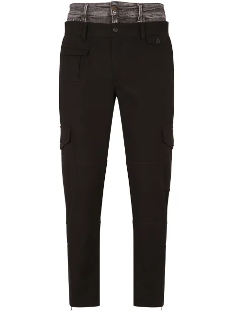 Dolce & Gabbana double-waist straight-leg trousers Black GWGRXTGEQ02