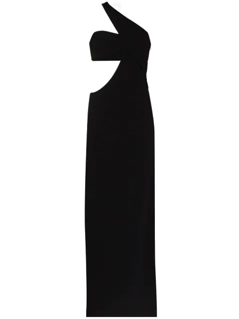 Mônot one-shoulder cut-out maxi dress Black 055SS21