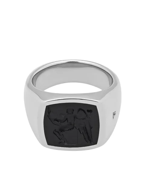 Tom Wood Cushion Eros onyx-embellished ring Metallic 100333