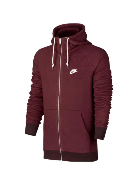 Nike logo-embroidered zip-up hoodie Red 805057